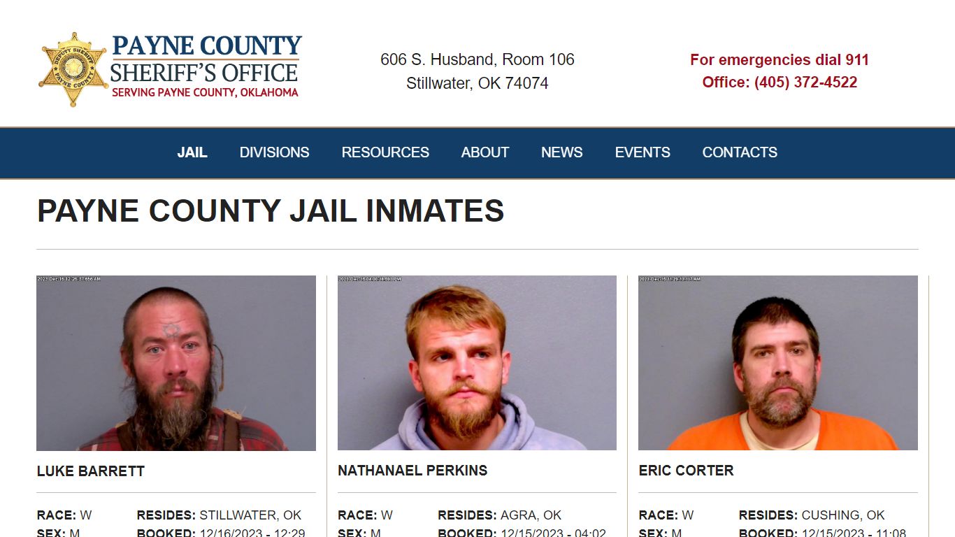 Inmate Search - Payne County Jail